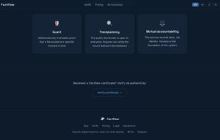 Built-in certificate authenticity verification and service principles.