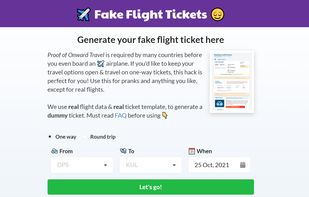 Fake Flight Tickets screenshot 1