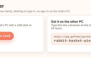 Setup: open one link on the child's PC
