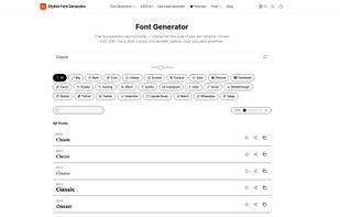 Homepage cute and fancy font generator