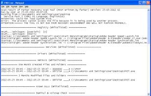 Farbar Recovery Scan Tool screenshot 2