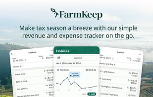 Farm accounting is easy - record revenue and expenses, and export for tax season