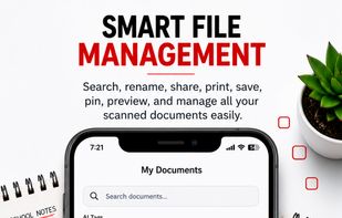 Smart File Management, search, pin, rename, share, tags etc.
