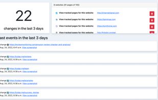 Feed with website changes