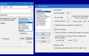 Main Settings - I/O Settings