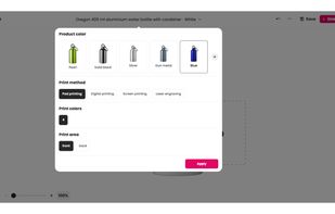 Product selection - switch between product variants and see the result live