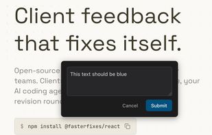 Click anything on your site to leave a comment. No account, no forms — just point and annotate.