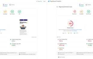 FastPixel-accelerated version of the website compared to the non-accelerated version.