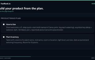 My Kits workspace: organize product plans and listing copy. FastRank Learning Center capture.