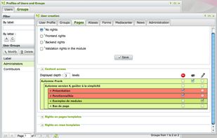User rights management