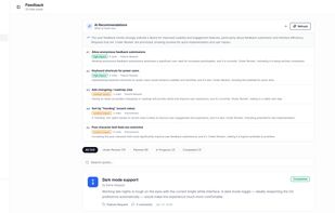 AI analyzes votes, requester revenue, and churn risk to recommend exactly what to build next — no gut feel required.