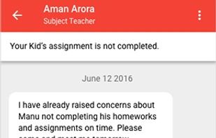 Messaging view in mobile app