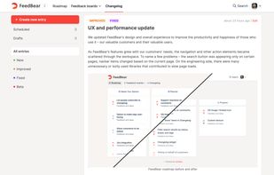 Announce important updates via the Changelog. Use labels to mark different types of announcements and schedule posts to synchronize your marketing efforts.
