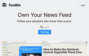 Feedbin homepage as of 2018-03