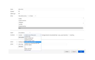 Feedbro includes a powerful rule engine for automatic processing, highlighting etc.