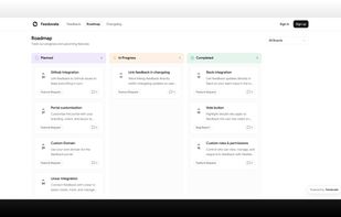 See what's planned, in progress, and shipped all in one public roadmap.