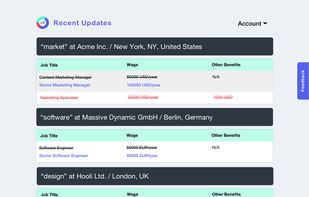Get updates for salaries you are interested in