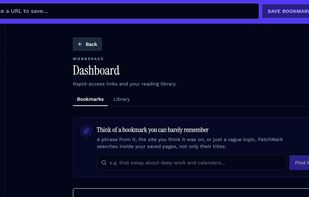 Dashboard view - save and organize bookmarks in folders
