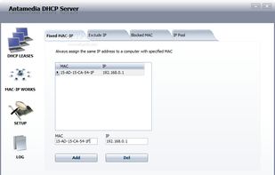 Antamedia DHCP Server screenshot 1