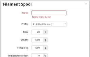 FilamentManager screenshot 2