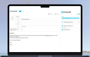 FileCap user interface in Outlook