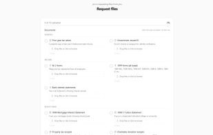 Request page where recipient can upload their requested files.