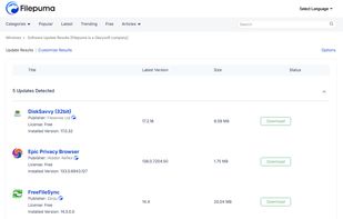 Filepuma.com Update Detector screenshot 1