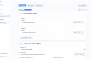 Select local or network folders and files to be archived.