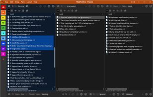 A kanban-style setup with panes of markdown files.