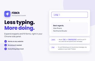 Typing the shortcut ;sig expands into a full email signature in any text field.