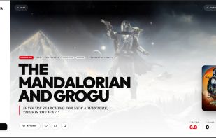 Film detail page with hero art, poster, rating, watch status, and FilmLinkr shortcut.