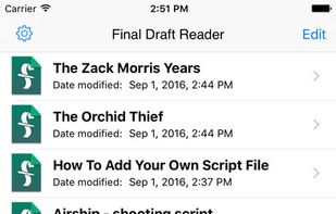 Final Draft screenshot 1