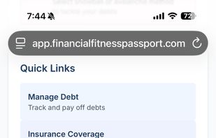 Financial Fitness Passport screenshot 1