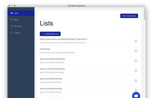 View the lists you created so far