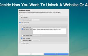 All the settings can be protected with focus text, or locked completely for a period of time. Don't let youself cheat.