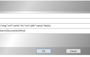 Dialog to specify what to search for and what folder to search