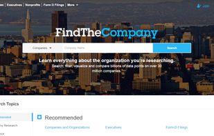 FindTheCompany.com's homepage