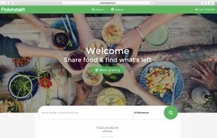 The homepage of Findwhatsleft where you can upload and search for meals/ingredients.
