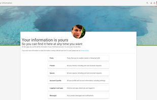 'Your information' page, where all data of the account is collected.