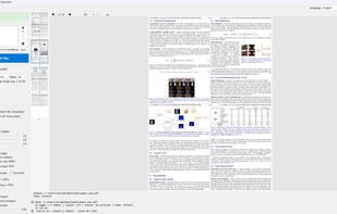 After: the same PDF at 4-up in FinePdf. Margins are auto-trimmed before placement, so the text is noticeably larger at the exact same 4-in-1 layout.