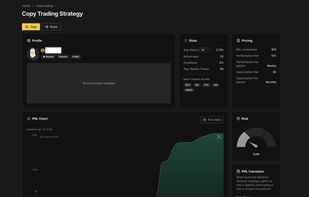 Your clients will see your strategies like this, with the pricing that you've defined. All sorts of pricing including subscription fee, management fee, performance fee, etc are possible to define.