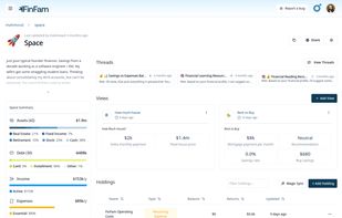 At-a-glance financial hub. Simulates income/expenses/gains/losses to give you a sense of where you'll be in the near term.