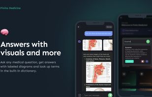 Ask any medical question and get answers with labeled anatomy diagrams, plus a built-in medical dictionary for quick term lookups.