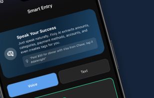 Log transactions hands-free. Speak naturally like "50 bucks for petrol and $12 for coffee on my debit card yesterday" and Finly AI extracts every detail automatically.