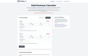 Debt Destroyer Calculator Screenshot