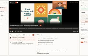 The FirstCut editor: the story laid out as beats and clips, with the cut playing in the browser