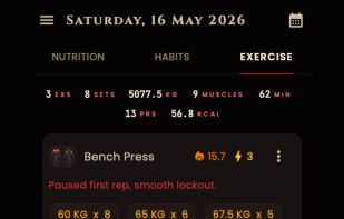Workout tracking
