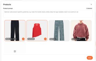 Select products to promote