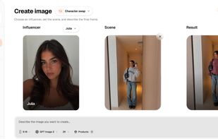 Generate consitent images of your character with on-brand products and templates