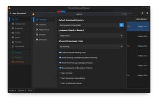 FlameGet's settings interface